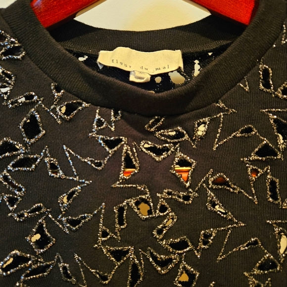 Fleur du Mal Super Star Crop Top, Size XS - Picture 3 of 4